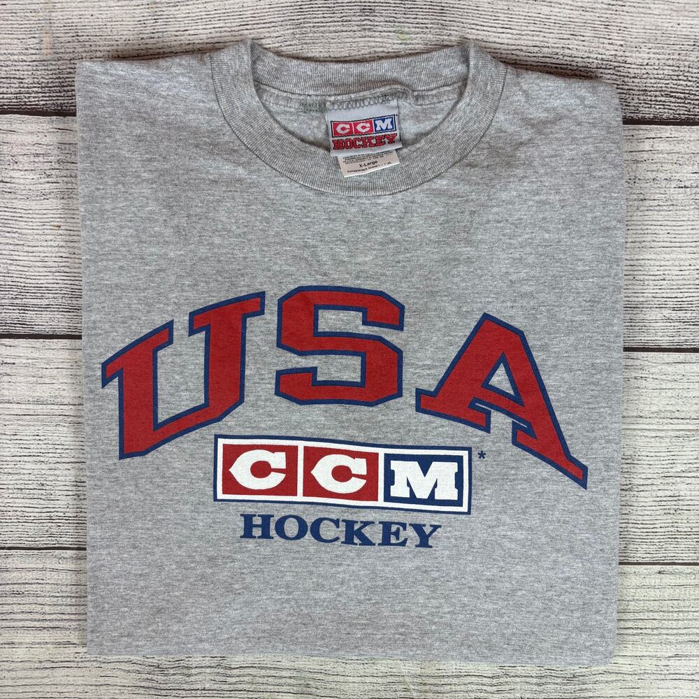 Vintage 1990s CCM Hockey USA Olympics T-shirt